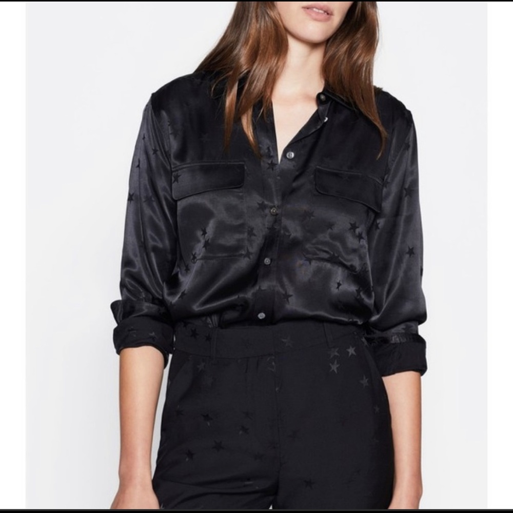 Equipment Black silk star top
